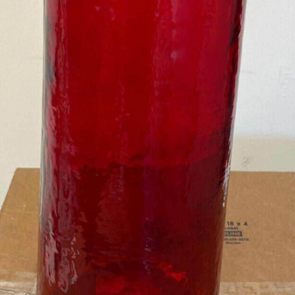Pottery Barn Hammered Glass Candleholder Small Red *Photo Shoot